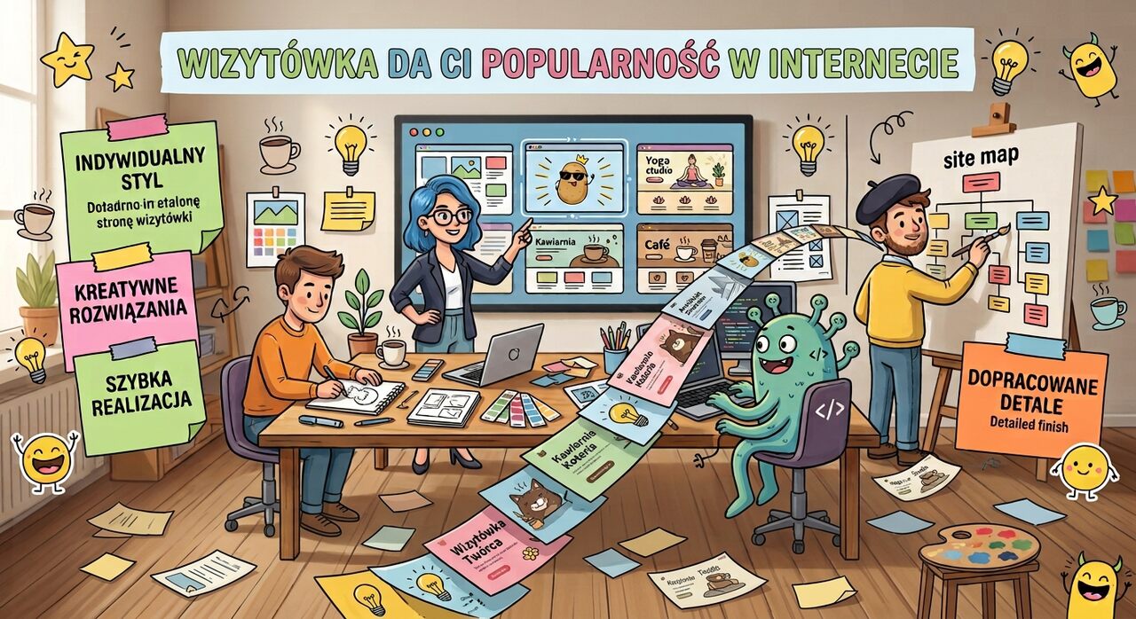 Strona wizytówka na ekranie laptopa